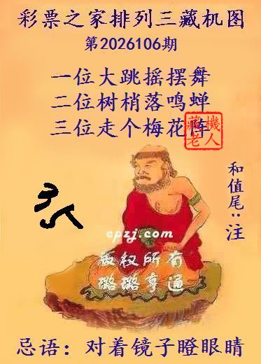 排列三第2026106期藏机图谜：对着镜子瞪眼睛