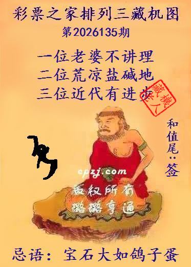 排列三第2026135期藏机图谜：宝石大如鸽子蛋