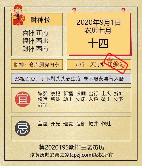 排列三第2020195期老黄历图谜：仓库厕房内东