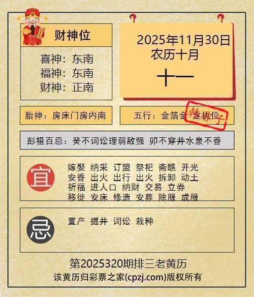 排列三第2025320期老黄历图谜:房床门房内南 排列三第2025320期老黄历图谜:房床门房内南