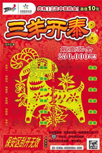 2015年春节前，“三羊开泰”上市