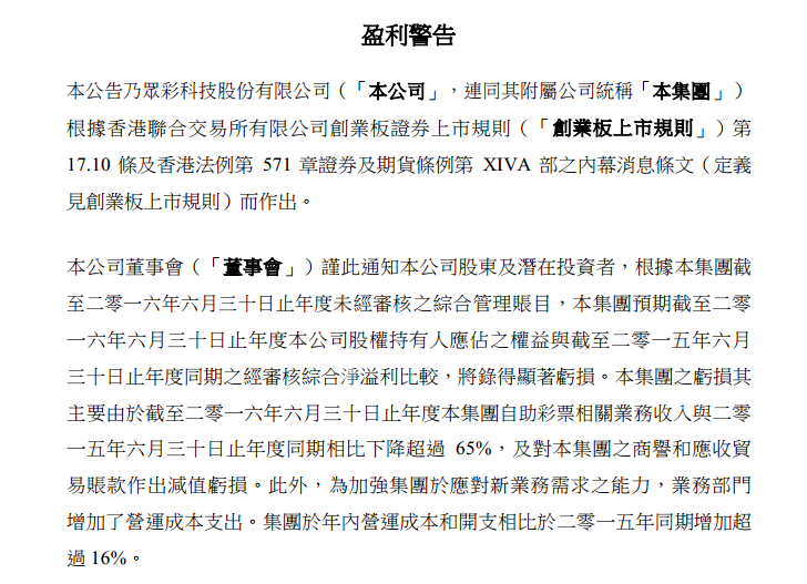 盈利警告