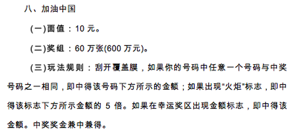 即开型加油中国奖金详细图