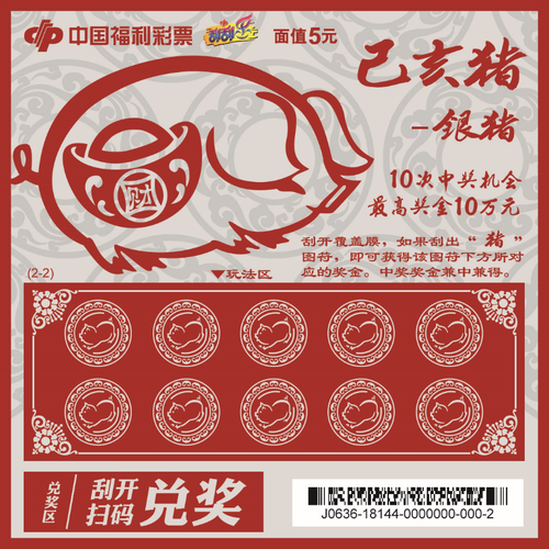 “己亥猪——金猪银猪”即开票背面