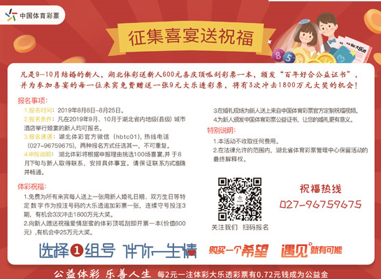 让婚礼别具一格！体彩“征集喜宴送祝福”火热报名中
