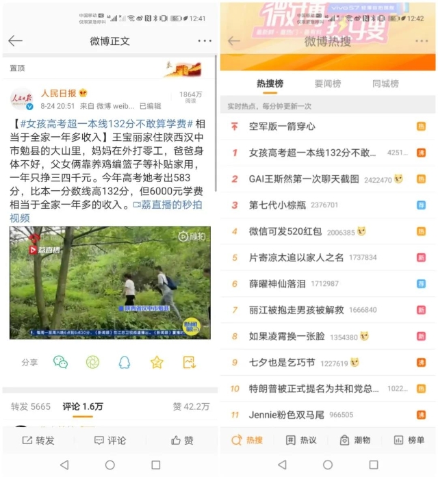 还记得热搜第一的贫困女孩么？陕西福彩出手相助啦