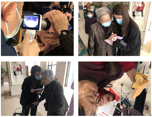 项目医疗团队为老人进行检查分析