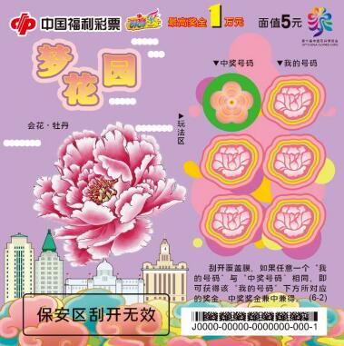花博会主题彩票“梦花园”的票面