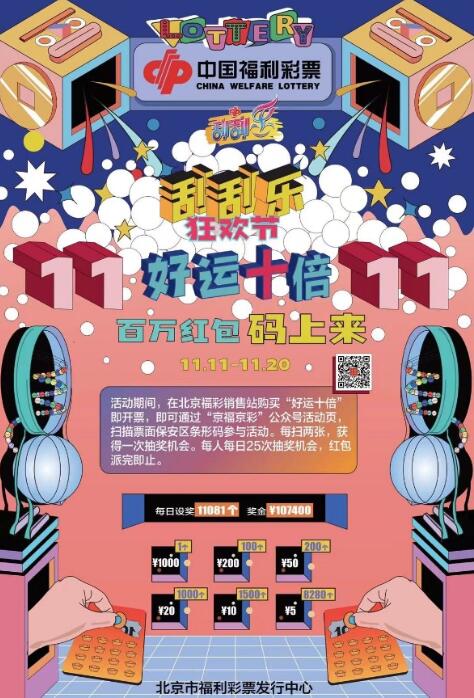 北京福彩双11刮刮乐狂欢节 刮“好运十倍”，抽“百万红包”！