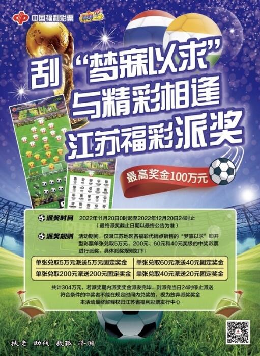 “梦寐以求”即开型福利彩票游戏派奖活动