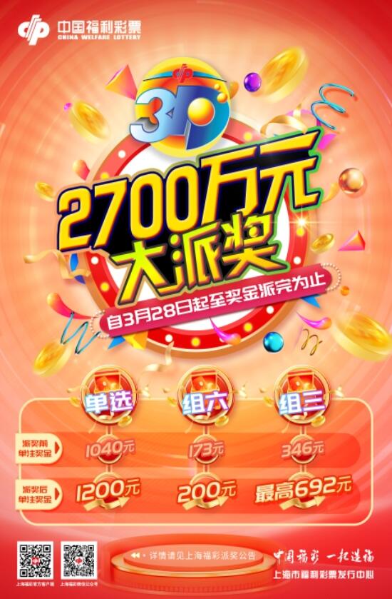 上海福彩2700万元奖金加持 3d游戏与您共待好事发生