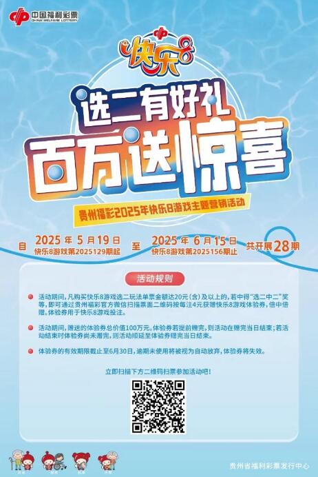 贵州福彩快乐8选二有好礼，百万惊喜等你来！